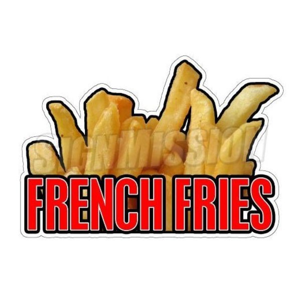 Signmission Safety Sign, 1.5 in Height, Vinyl, 36 in Length, French-Fries1 D-DC-36-French-Fries1